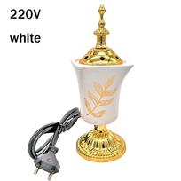 YXY Plug-in Electric Incense Burner 110V/220V One Leaf Saudi Arabia Exquisite Incense Holder Middle East Sandalwood Censer white