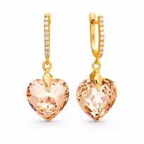 Diamond Sky Jewelry Sidabriniai auskarai „Romantic Heart III (Colorado Topaz)“ su Swarovski® kristalais