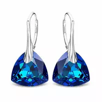 Diamond Sky Jewelry Sidabriniai auskarai „Evening Shine (Bermuda Mėlyna)“ su Swarovski® kristalais