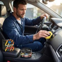 Plastic Restorer for Automotive Interior and Exterior Surfaces Quick Blackening Formula 50g with Applicator Pad for Trim and Bumpers One Size juoda