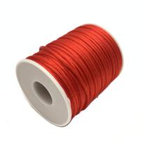 Korėjietiška šilko ir nefrito gija & Taivanietiškas mazgavimo laidas: 50 m raudonas laidas apyrankių audimui „pasidaryk pats“ No. 72 Jade Thread 0.8mm / 50m ryškiai raudonos spalvos