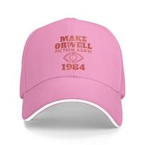 1984 Make Orwell Fiction Again Sandwich Baseball Cap Casual Polyester Dystopian World Sun Cap Activities Adjustable Adult Hats Adjustable blue