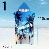 Surf Poncho Microfiber Beach Towel Fabric Quick Dry Bath Towel Absorbent Hooded Swimming Bathrobe Adult blue