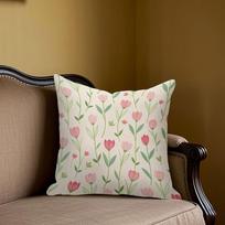Blush Tulip square Jacquard Pillow Cover for Sofa Office Waist Cushion Cover Home Decorative Pillowcase 40x40cm white