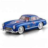 1:24 Benz 300Sl Coca Cola Pepsi Cola Classic Vintage Car Alloy Diecast Model Car Sound And Light Pull Back Collection Hobby Gift gray