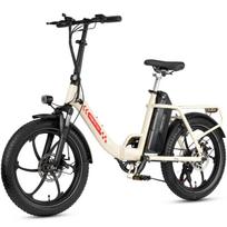 Maxtron Mule Electric Bike - 20-inch Fat Tires, 48V 20AH Battery, 70km Range beveik baltos spalvos