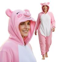 Pink Pig Onesie Kigurumi Costume Outfit Xxl: 185 - 195Cm white