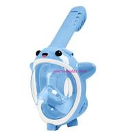 Full Face Snorkels Mask with Dry Top Breathing Systems Kids Snorkeling Mask, Foldable Panoramic View Snorkeling Mask 4XBB gray