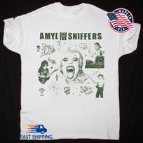 Retro Amyl and The Sniffers Marškinėliai Klasikiniai Balti Unisex Unisex Marškinėliai S gray