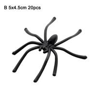 Žaislas voratinklis Naujovė plastikinis netikras voras dekoratyvinis voras išdaigos žaislai vaiduoklio namo rekvizitai B 5x4.5cm 20pcs black