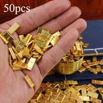 Simulated Mini Gold Bar, Zinc Alloy, Home and Desktop Decoration, Casual Accessories, Housewarming Gift, Perfect Gift and Craft brown