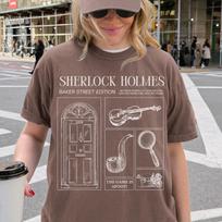 Sherlock Holmes Comfort Colors Tee * Dark Light Academia Game is Afoot Elementary Watson Detective Mystery Reader Bookish Book Club Gift 140 gray