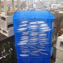 Sulankstomas 4 sluoksnių džiovinimo tinklelis Žuvų tinklas Džiovinimo stovas Pakabinamas Daržovių Žuvų Indų Džiovinimo tinklelis 40 x 40 x 6 blue