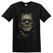 Frankenstein Monster Horror T Shirt Gothic Classic Movie Halloween Graphic Tee M gray
