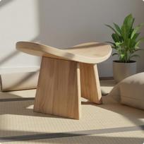 Ergonomiškas meditacijos suolas Medžiagos Massyvi mediena Klūpantis Natural S 42x21x18 gray