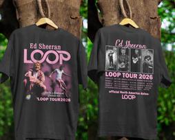 Ed Sheeran LOOP Tour 2026 T-Shirt, North American Concert Dates , Vintage Band Merch, Unisex Graphic T-Shirt 140 gray