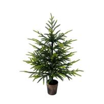 2Ft Tabletop Artificial Christmas Tree with or without Lights, Potted, Outdoor Cedar Plant One Size black
