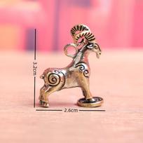 Brass Goat Key Chains Small Ornament Antique Copper Zodiac Animal Sheep Car Keychains Miniature Figurines Accessory as the picture pink