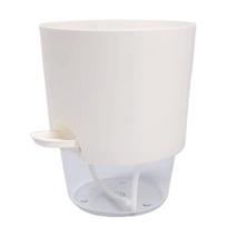 Savaime laistantis gėlių vazonas – 14.5 cm – baltas – su