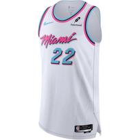 „Nike X NBA Collaboration Miami Heat“ 2025 m. pavasario/vasaros „South Beach City“ leidimo apvalios kaklo madingi minkšti rankovių krepšinio marškinėliai, balti HJ6704-100 L white