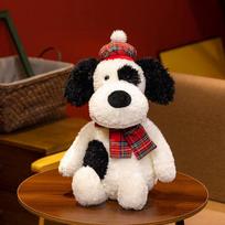 Cute spotted dog doll plush toy puppy dog doll children soothing rag doll girl birthday gift 40cm（0.2kg） black