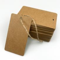 Individualūs Kraft popieriaus pakabinami etikečių rinkiniai papuošalams ir aksesuarams 2.5x4cm (200 sheets) beige