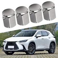 for Lexus CT200h ES350 LX570 RX350 IS350 Tire Pressure Valve Cap Set Of 4 silver gray