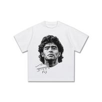 Maradonos žvaigždės marginti trumpomis rankovėmis vyriški marškinėliai Amerikietiško mados prekės ženklo laisvi apvalios apykaklės grynos medvilnės kasdieniai aukštos kokybės marškinėliai XXXXL white