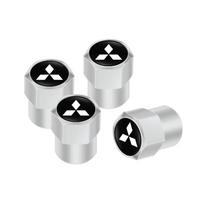 4Pcs Metal Car Wheel Tire Valve Caps Stem Case Covers For Mitsubishi Eclipse Lancer Outlander Pajero ASX Colt I200 Space Delica white