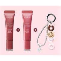 LANEIGE Donut Lip Serum Delight Duo Set – Glossy Hydrating Lip Care (Cinnamon Sugar, Peach Glaze) pink