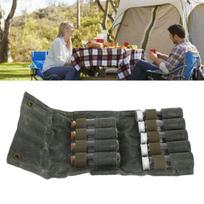9 Pcs Canvas Spice Storage Bag Mini Tube Travel Spice Kit Durable Camping Spice Kit  Outdoor Camping