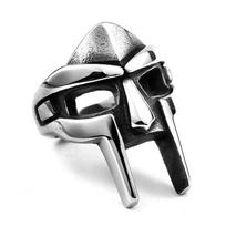 Klasikiniai gotų hiphopo „Mf Doom“ kaukės žiedai vyrams, berniukams, pankroko Egipto faraono nerūdijančio plieno žiedai, mados papuošalų dovanos 8 gray