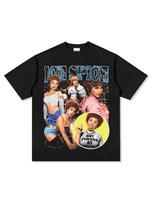 2026 Ice Spice Spencers Hip Hop Rap American Street Fashion Retro Print Short Sleeve Shirt Comfortable Breathable Ins Y2k S gray