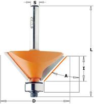 Nuožulnų freza CMT; S=8 mm; D=19 mm; su guoliu