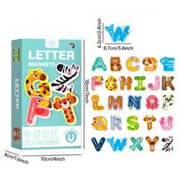 Large Letters Magnetic cognitive jigsaw Magnets Fridge Cute Marine Animals Alphabet Toys  Playsetss Refrigerator Uppercase ABC Kid Children blue