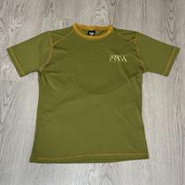 PrAna Active Performance Tee Green Logo Short Sleeve Medium USA Made Outdoor L brown