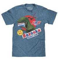 Bazooka Bubble Gum Dinosaur Mens T Shirt Cabo Blue S gray