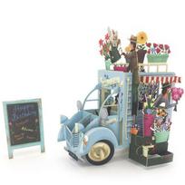 Beautifully Detailed 3d Mother's Day Card For Mum With Flower Van Theme mėlyna