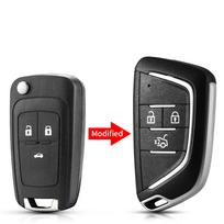 For Chevrolet Cruze Epica Lova Camaro Impala For Buick Modified Folding Case Fob 2/3/4/5 Button Flip Remote Car Key Shell gray