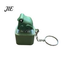 Vibrant LED Light Keychain Seagull Frog Sound Button Keychain, Creative Stress Relief Voice Toy with Animal Sounds & Light, Rechargeable Squeeze 1pc B gray