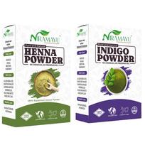 Niramayu Henna Indigo combo powder for hair | 100g Each | Men & Women | Chemical Free, Long Lasting Natural Colour, Soft Shiny | Healthy Hair, Parab black