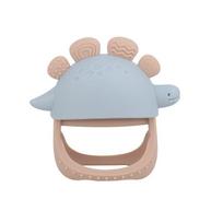 Silicone Dinosaur Glove Teether 100% Food Grade Silicone Easy Clean Soothing Baby Teething Toy for Newborn Gifts A2 gray