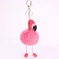 Mielas pūkuotas pomponas flamingas pliušinis žaislas kailis dirbtinis triušis virvelė pakabukas virvė pliušinis lėlės žaislai dekoras Dovana žaislų krepšys pakabukas žaislas pink