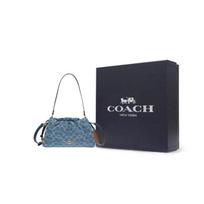 COACH Faye audinio rankinė per petį po pažastimi, vidutinio dydžio moteriška rankinė, mėlyna CDE45-IMTYV One Size 1 gray