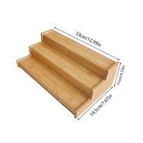 Display 3-Tier Spice Rack Organizer Bamboo Expandable Spice Storage Shelf Durable Space-Saving Kitchen Cabinet Organizer Pantry