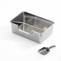 Nerūdijančio plieno kraiko dėžutė suapvalinti kampai atvira viršus S Side Open gray