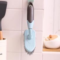 Long-Handle Floor Scrubbing Brush with Hard Bristles for Bathroom, Toilet, Tile, and Crevice Cleaning mėlyna