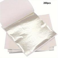 200pcs Alloy Foil Sheets – Antique Silvery, Ideal for Nail Art, Painting & Wall Decor Crafts 200pcs white