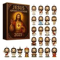 Jesus Second Coming Advent Calendar 2025 24-Day Countdown with Acrylic Ornaments Christian Halloween Decor