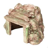 Roplių slėptuvė urvas Akvariumo buveinė Dekoracija Ornamentas Derva Slėptuvė žuvims beige